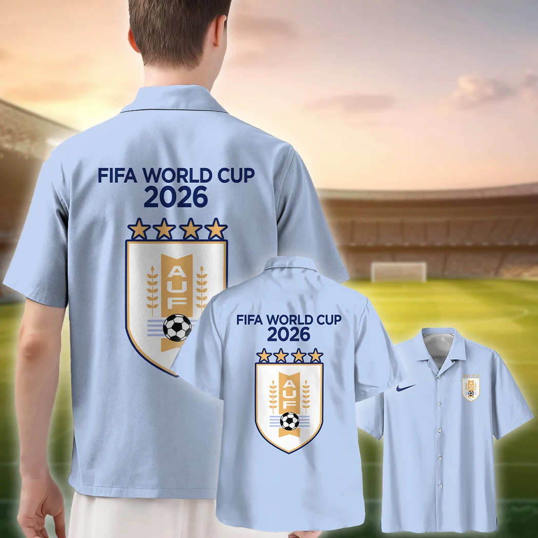 Uruguay FIFA World Cup 2026 Hawaiian Shirt, Bold Supporter Button Shirt HVN1548UR