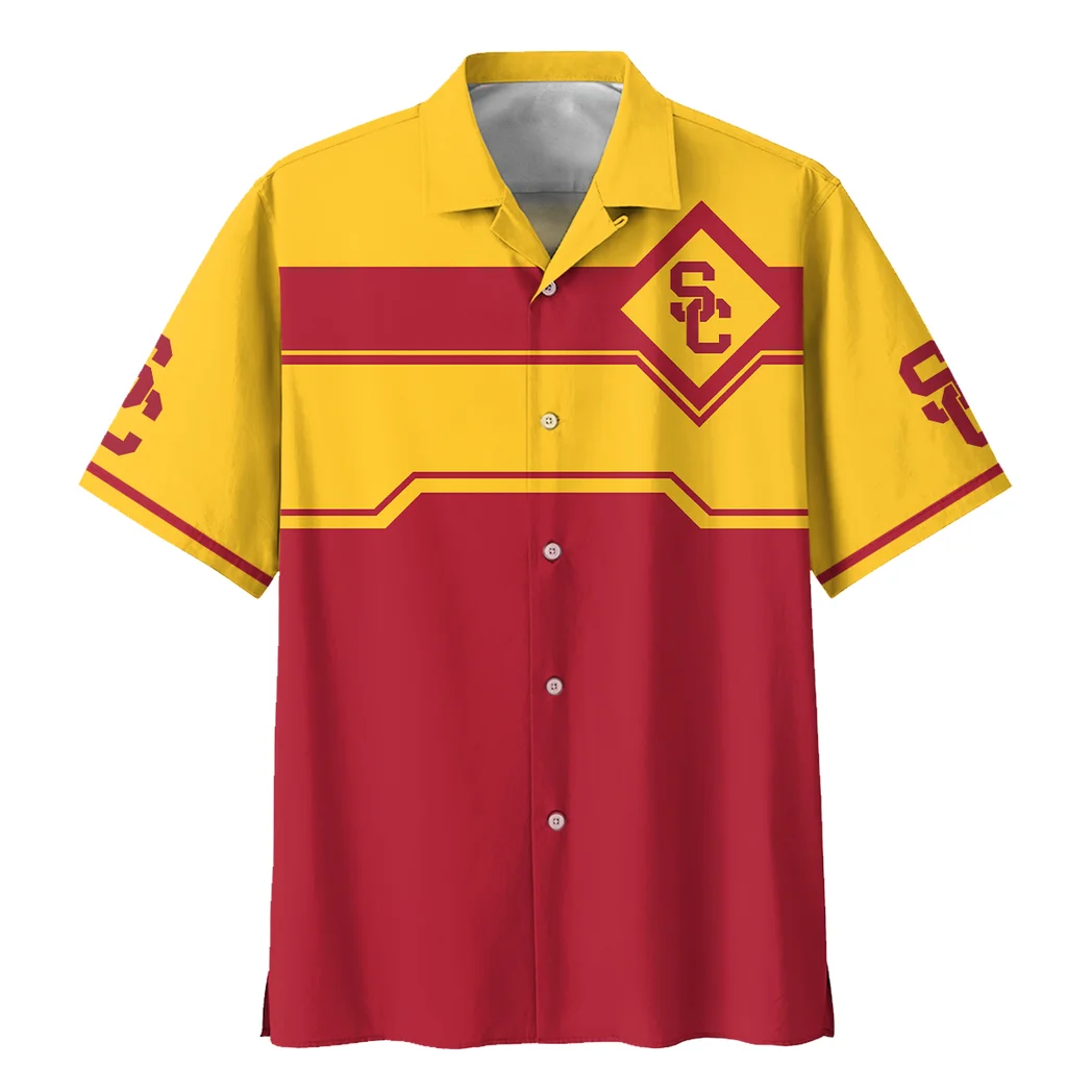 USC Trojans Hawaiian Shirt Logo Print, Everyday Spirit Button Shirt HVN1469US