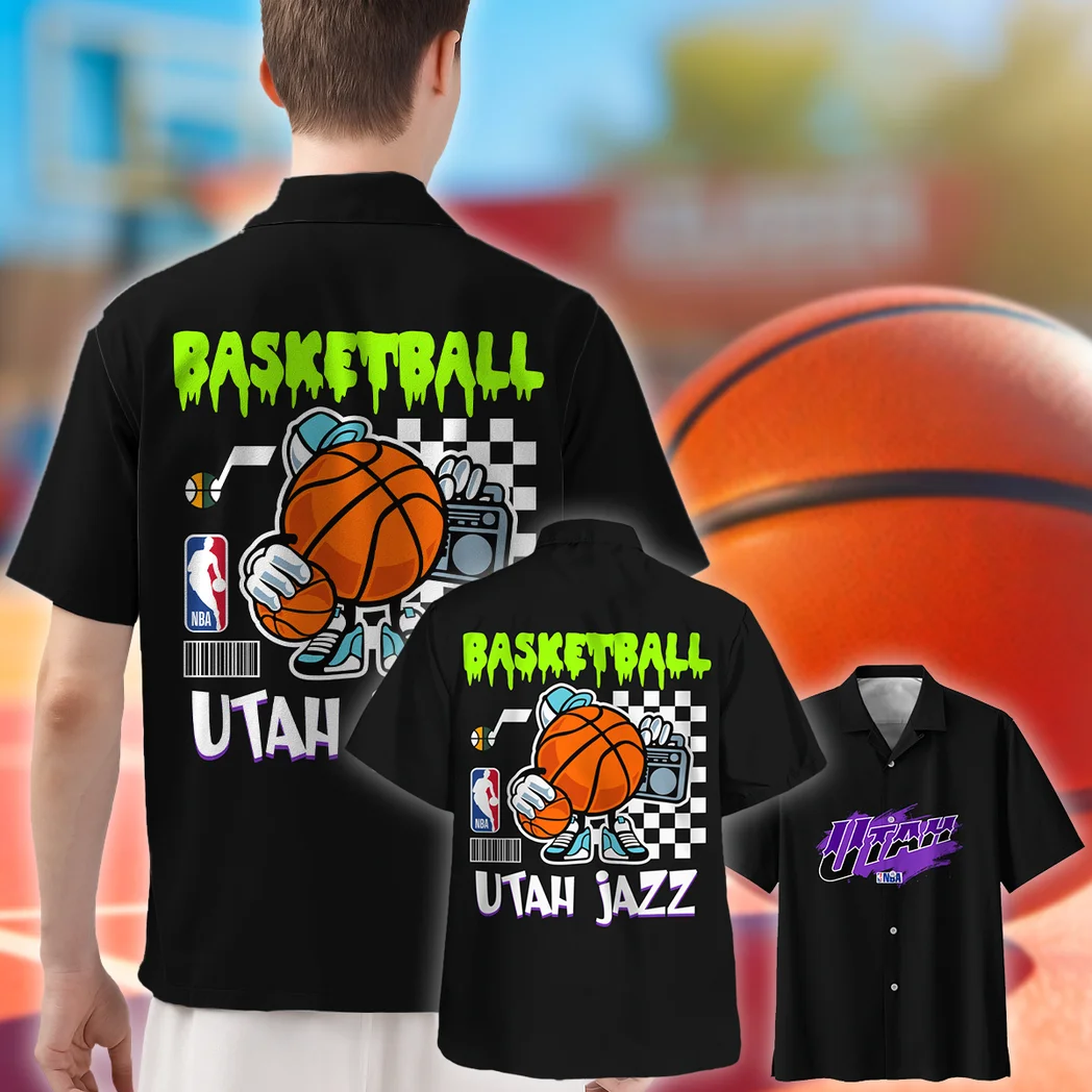 Utah Jazz Hawaiian Shirt Exclusive Logo, Sport Pride Button Shirt HVN1531UJ