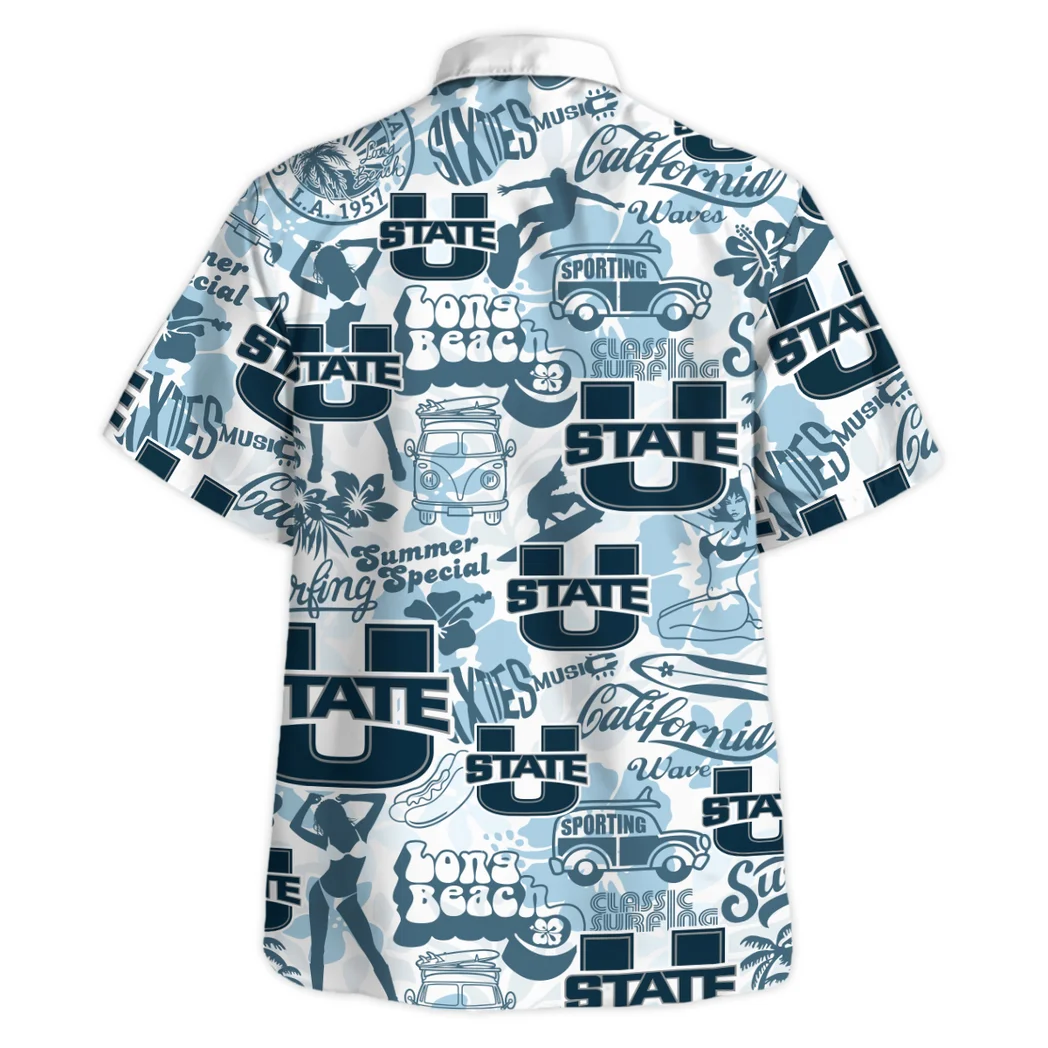 Utah State Aggies Hawaiian Shirt Logo Print, Bold Supporter Button Shirt HVN1467US