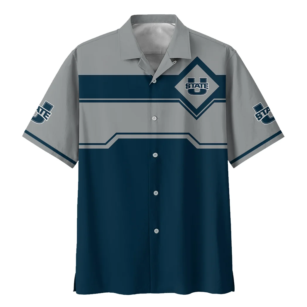 Utah State Aggies Hawaiian Shirt Logo Print, Summer Match Button Shirt HVN1469US