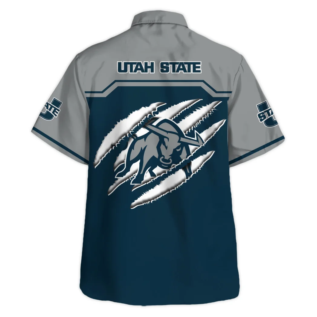 Utah State Aggies Hawaiian Shirt Logo Print, Summer Match Button Shirt HVN1469US