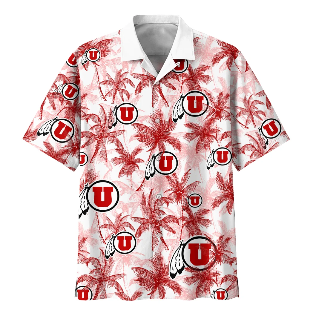 Utah Utes Hawaiian Shirt Logo Print, Tropical Match Day Shirt HVN1468UU