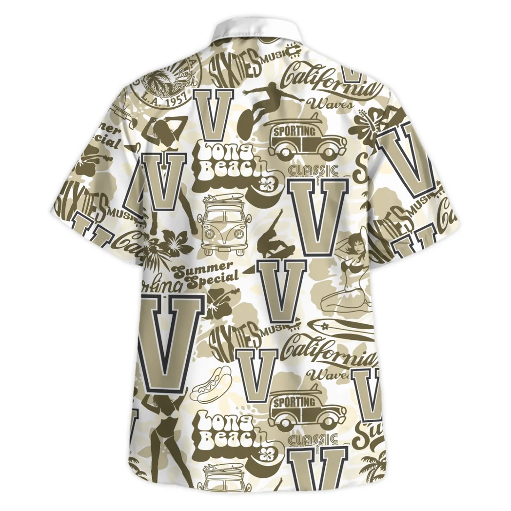 Vanderbilt Commodores Hawaiian Shirt Logo Print, Fan Lifestyle Button Shirt HVN1467VC