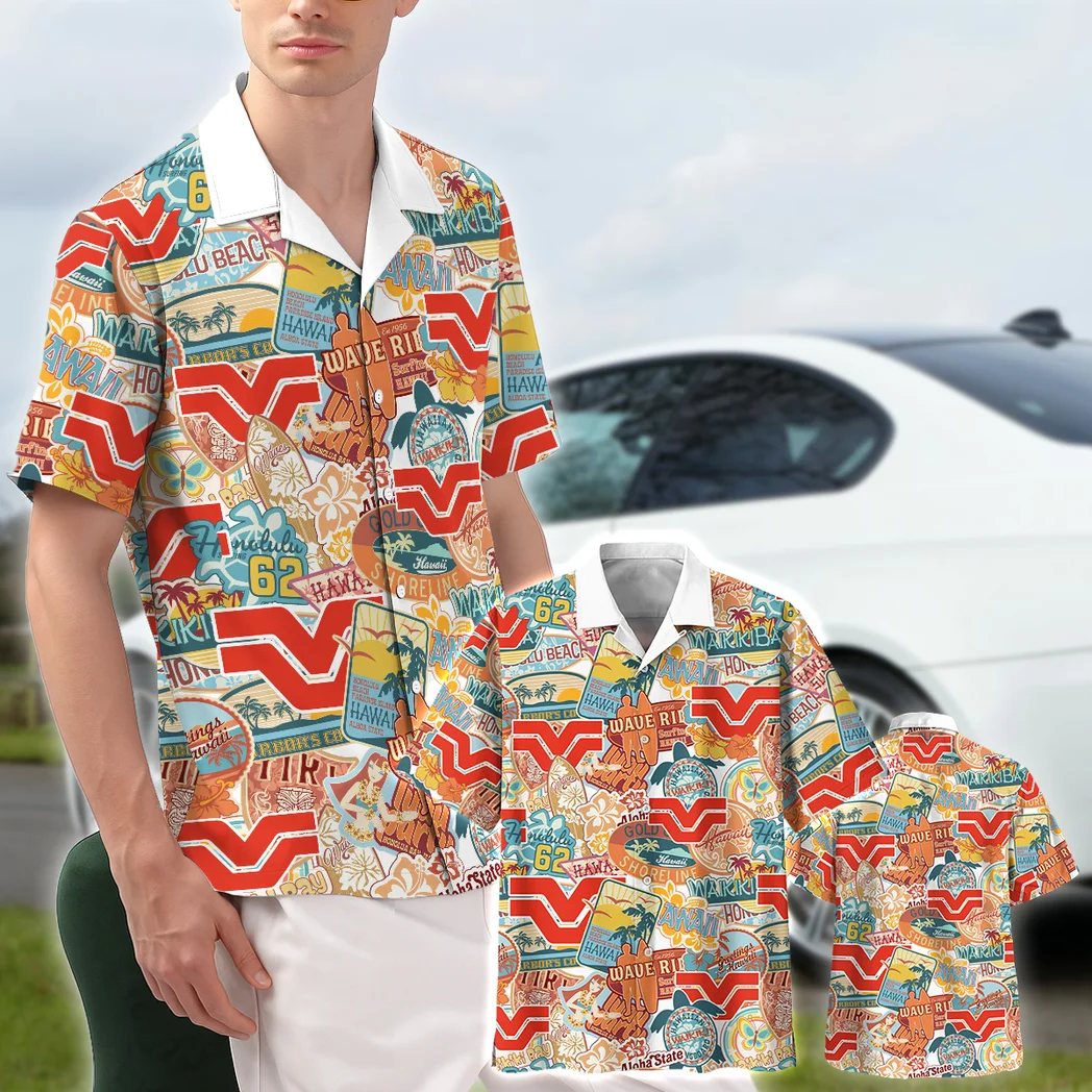 Versatile Hawaiian Shirt Exclusive Logo, Highway Cruise Button Shirt HVN1539VE
