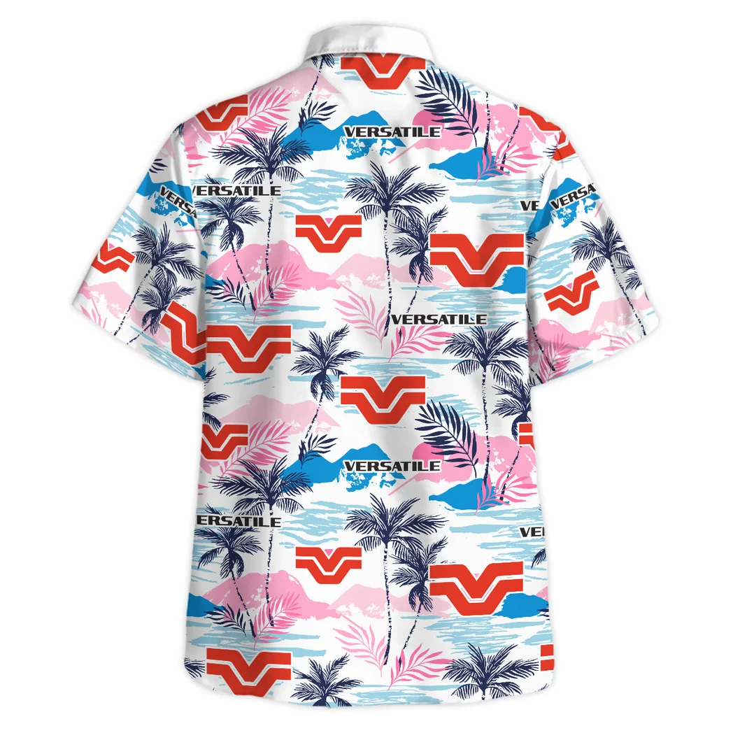Versatile Hawaiian Shirt Logo Print, Chrome Wave Button Shirt HVN1538VE