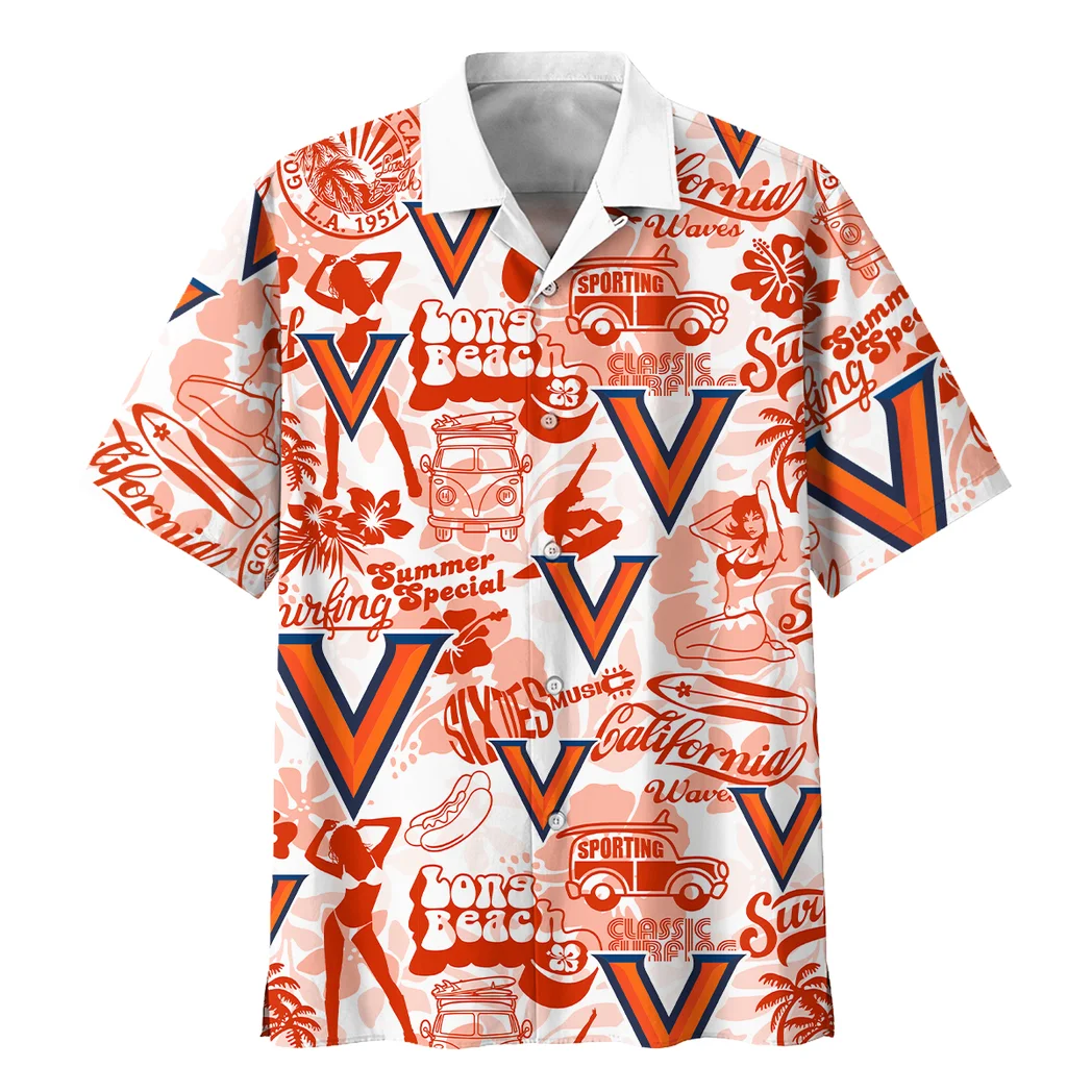 Virginia Cavaliers Hawaiian Shirt Logo Print, Match Day Button Shirt HVN1467VI