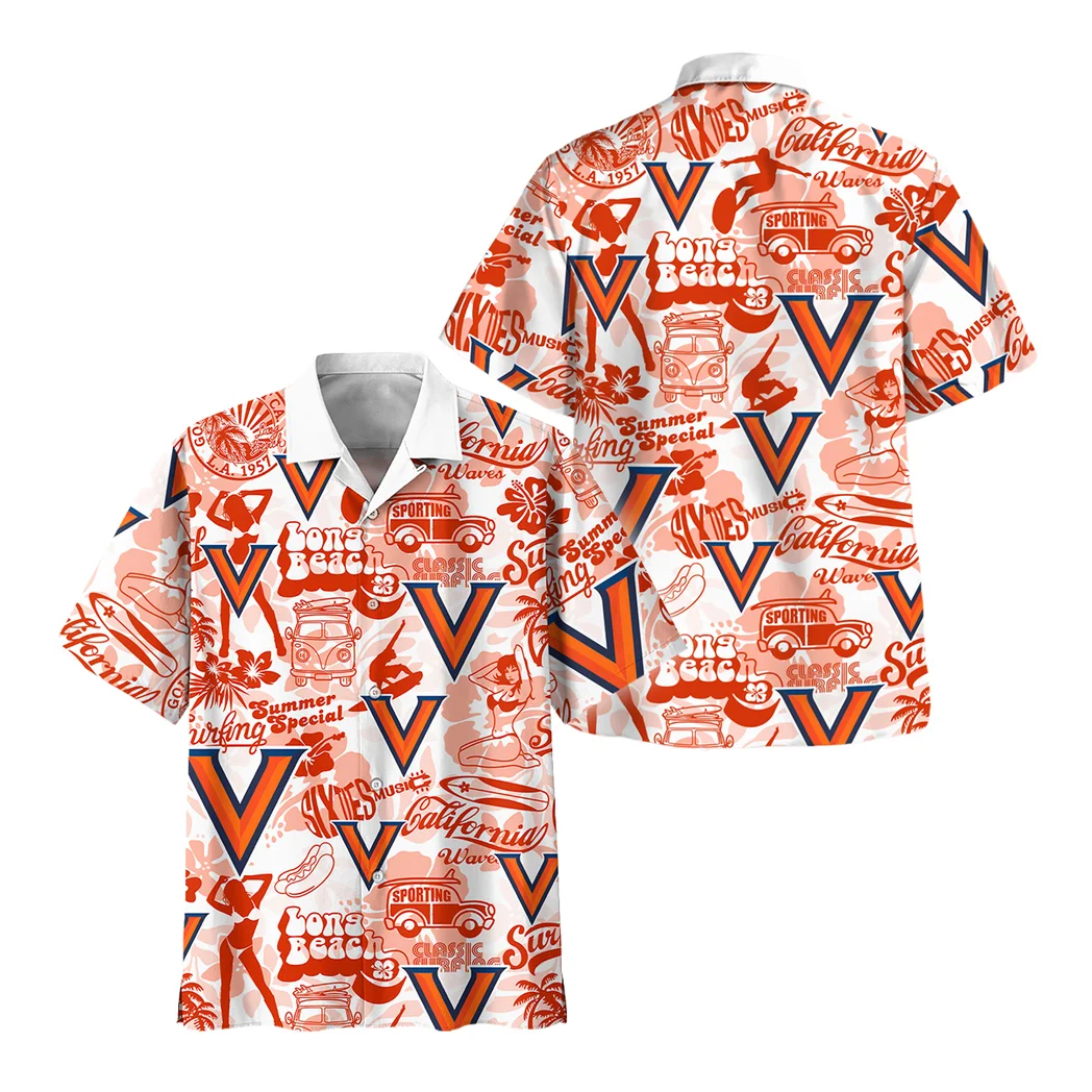 Virginia Cavaliers Hawaiian Shirt Logo Print, Match Day Button Shirt HVN1467VI