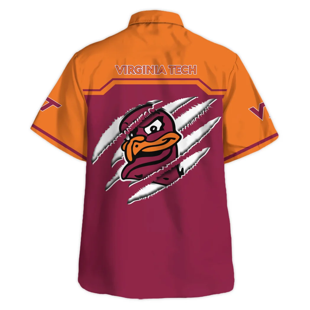 Virginia Tech Hokies Hawaiian Shirt Logo Print, Match Day Button Shirt HVN1469VT