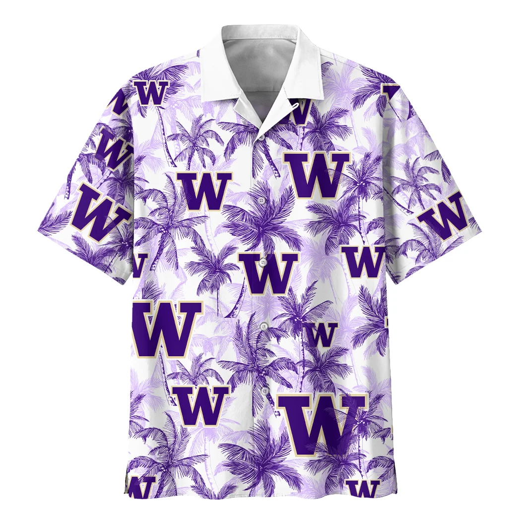 Washington Huskies Hawaiian Shirt Logo Print, Sport Culture Button Shirt HVN1468WH