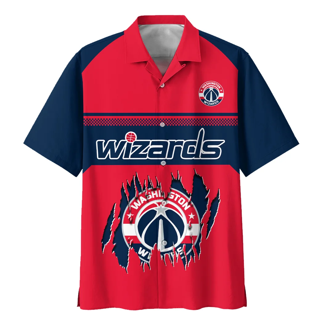 Washington Wizards Hawaiian Shirt Logo Print, Sport Pride Button Shirt HVN1528WW