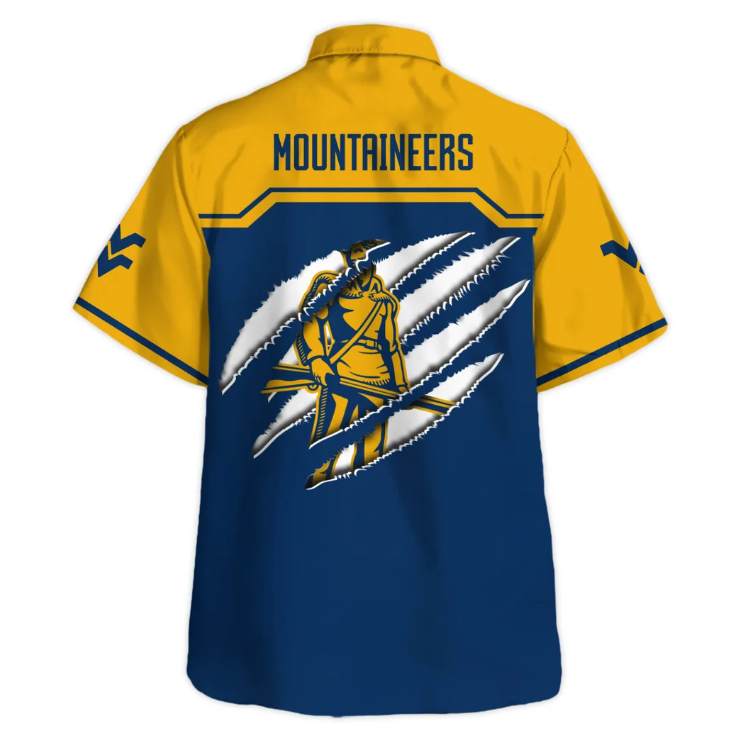 West Virginia Mountaineers Hawaiian Shirt Logo Print, Celebration Spirit Button Shirt HVN1469WV