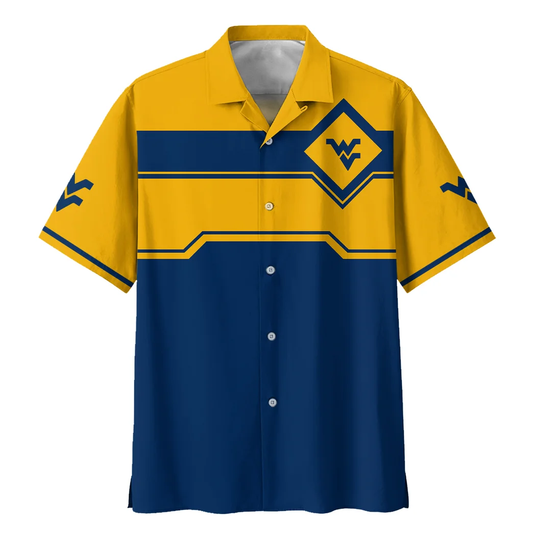 West Virginia Mountaineers Hawaiian Shirt Logo Print, Celebration Spirit Button Shirt HVN1469WV