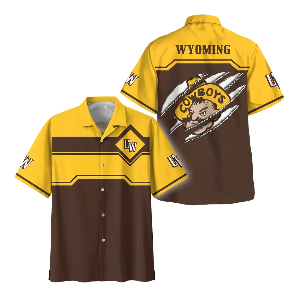 Wyoming Cowboys Hawaiian Shirt Logo Print, Sport Passion Button Shirt HVN1469WC