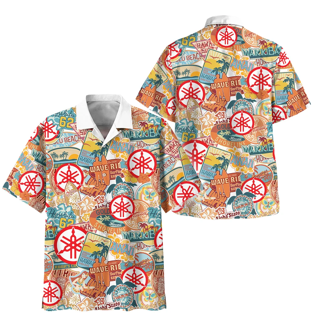 Yamaha Hawaiian Shirt Exclusive Logo, Retro Driver Button Shirt HVN1539YA