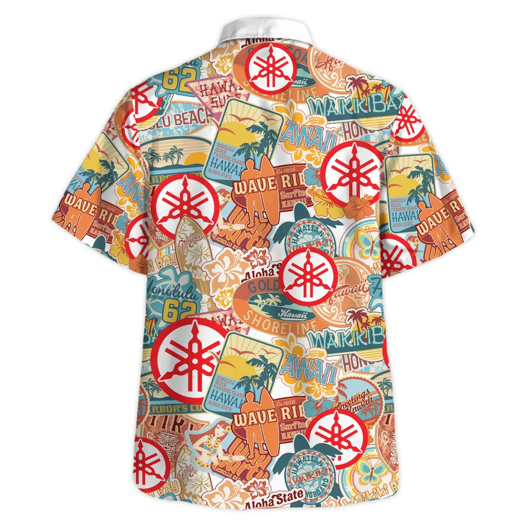 Yamaha Hawaiian Shirt Exclusive Logo, Retro Driver Button Shirt HVN1539YA