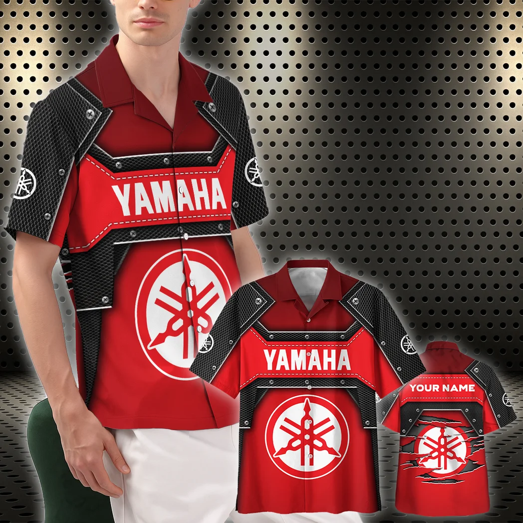 Yamaha Hawaiian Shirt, Hot Rod Button Shirt HVN1401YA