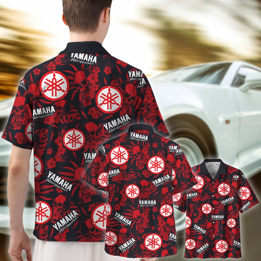 Yamaha Hawaiian Shirt Skull Design, Road-Trip Ready Button Shirt HVN1535YA