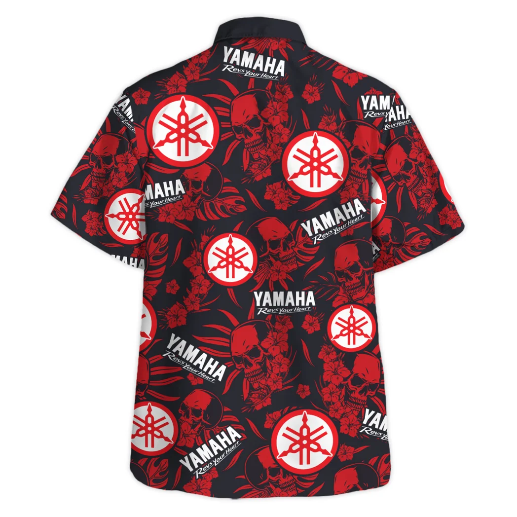 Yamaha Hawaiian Shirt Skull Design, Road-Trip Ready Button Shirt HVN1535YA